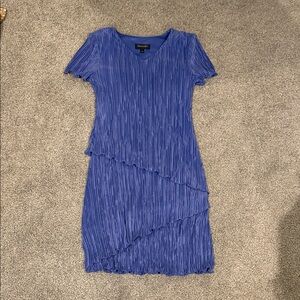 Connected Apparel Blue Textured Midi Dress